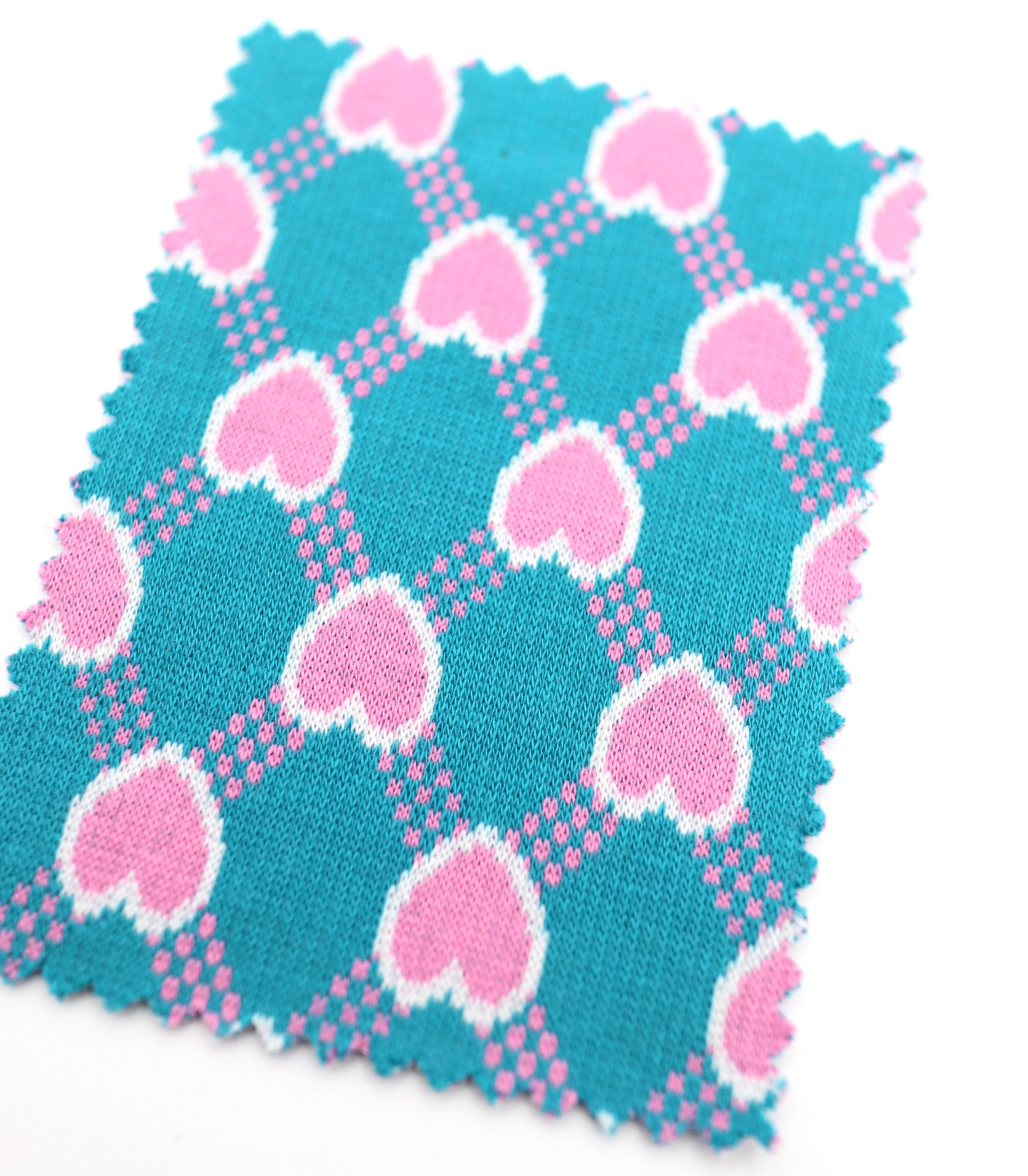 【25SS-020】ハート×チェックジャガード二重織りニット　/0.5ｙあたり=～1125円