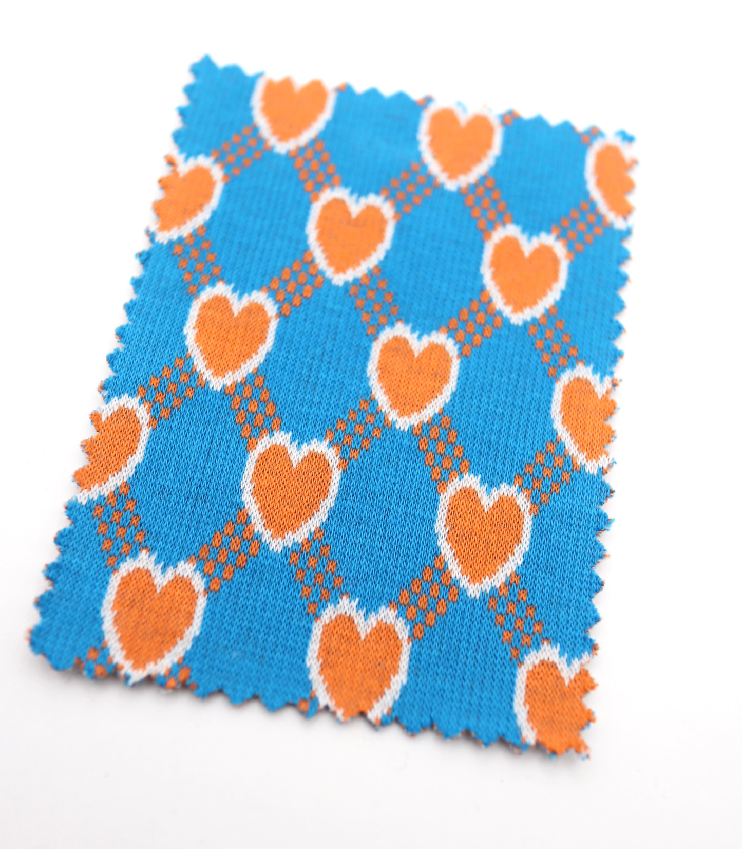 【25SS-020】ハート×チェックジャガード二重織りニット　/0.5ｙあたり=～1125円