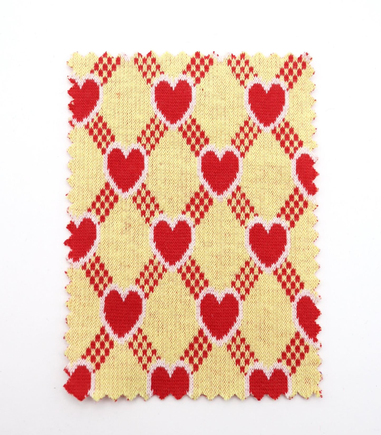 【25SS-020】ハート×チェックジャガード二重織りニット　/0.5ｙあたり=～1125円