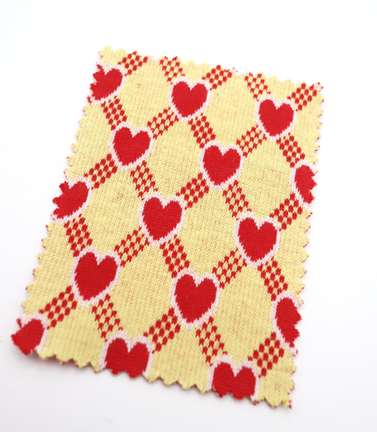 【25SS-020】ハート×チェックジャガード二重織りニット　/0.5ｙあたり=～1125円