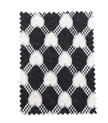 【25SS-020】ハート×チェックジャガード二重織りニット　/0.5ｙあたり=～1125円