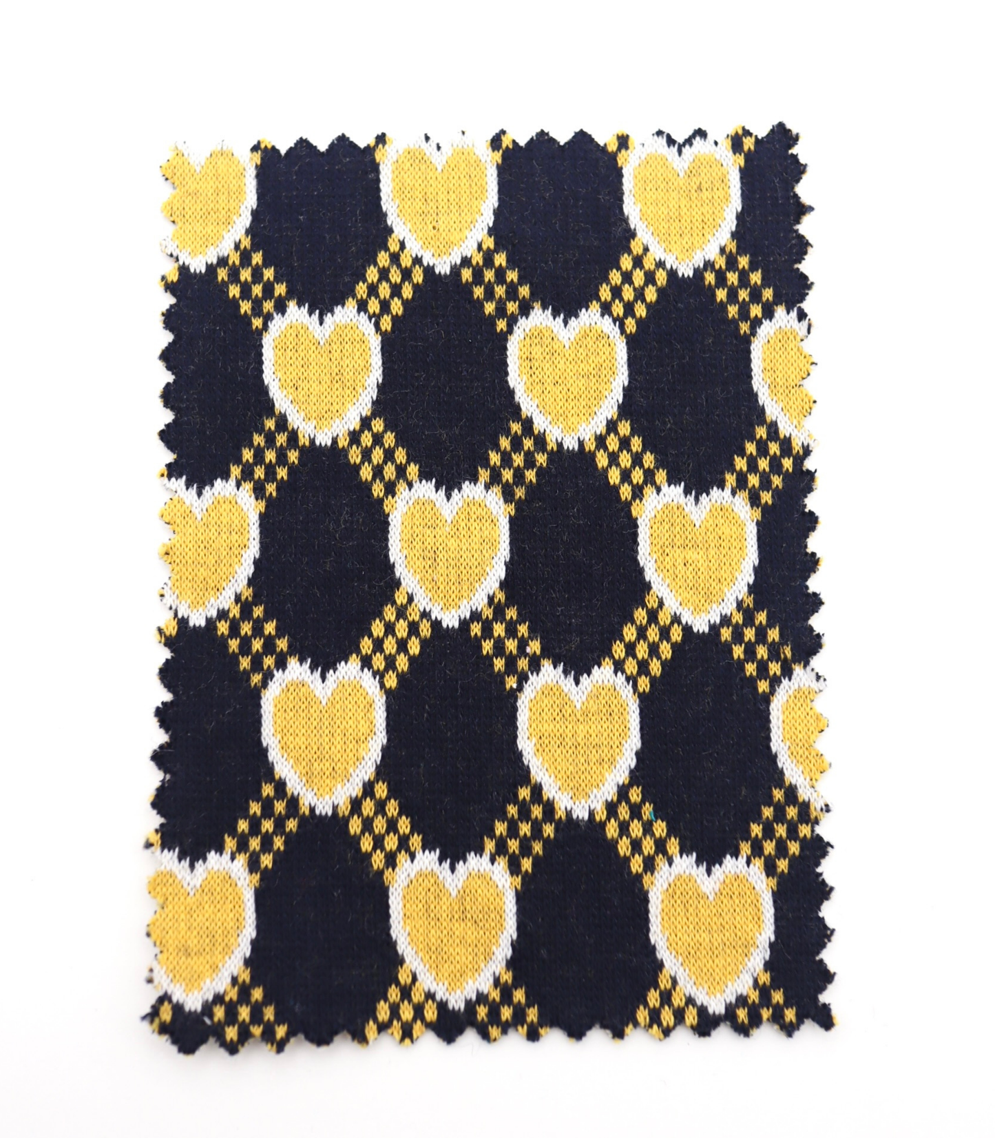 【25SS-020】ハート×チェックジャガード二重織りニット　/0.5ｙあたり=～1125円