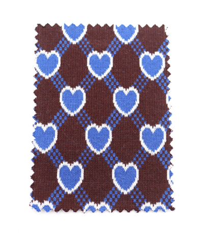 【25SS-020】ハート×チェックジャガード二重織りニット　/0.5ｙあたり=～1125円