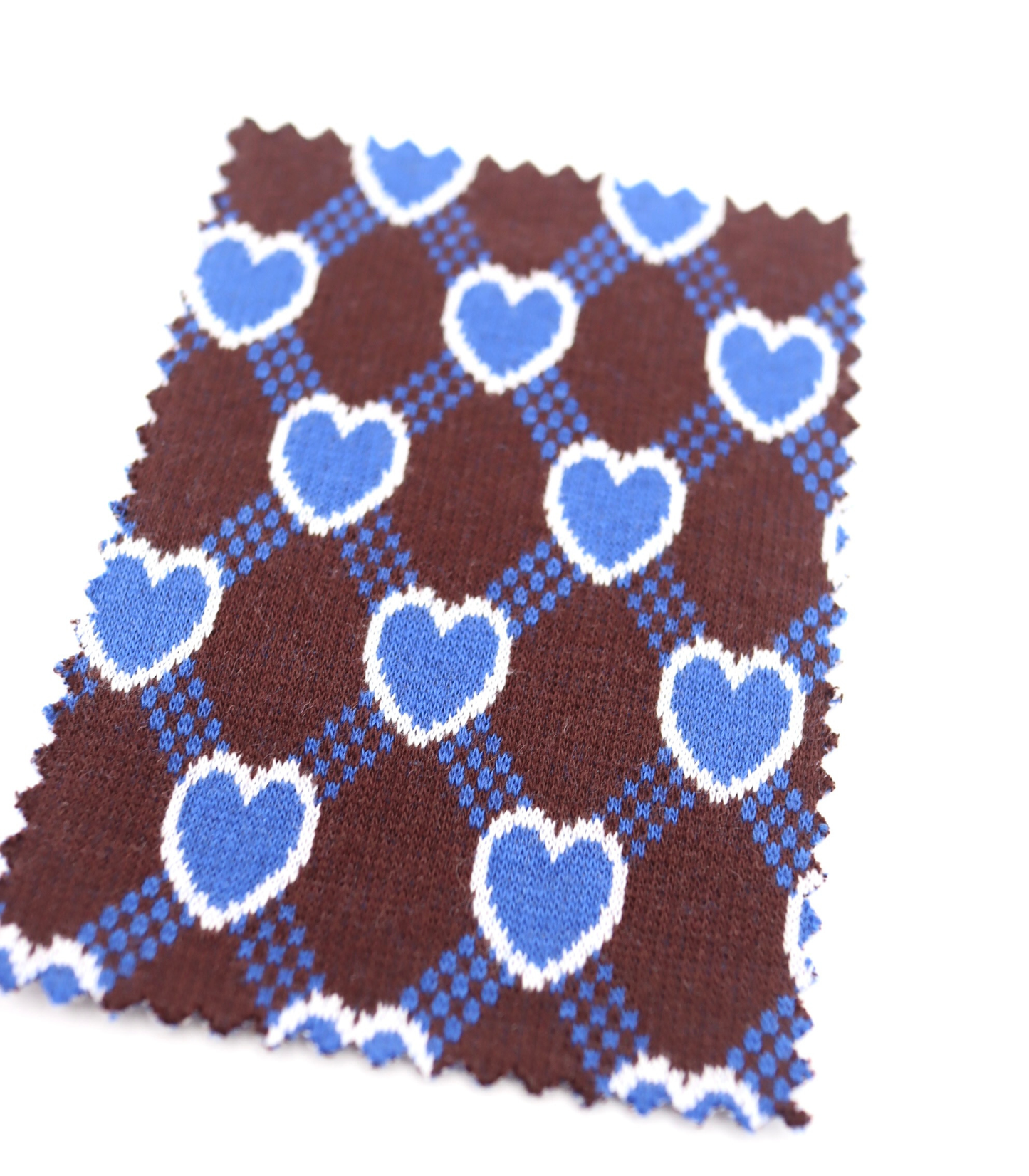 【25SS-020】ハート×チェックジャガード二重織りニット　/0.5ｙあたり=～1125円