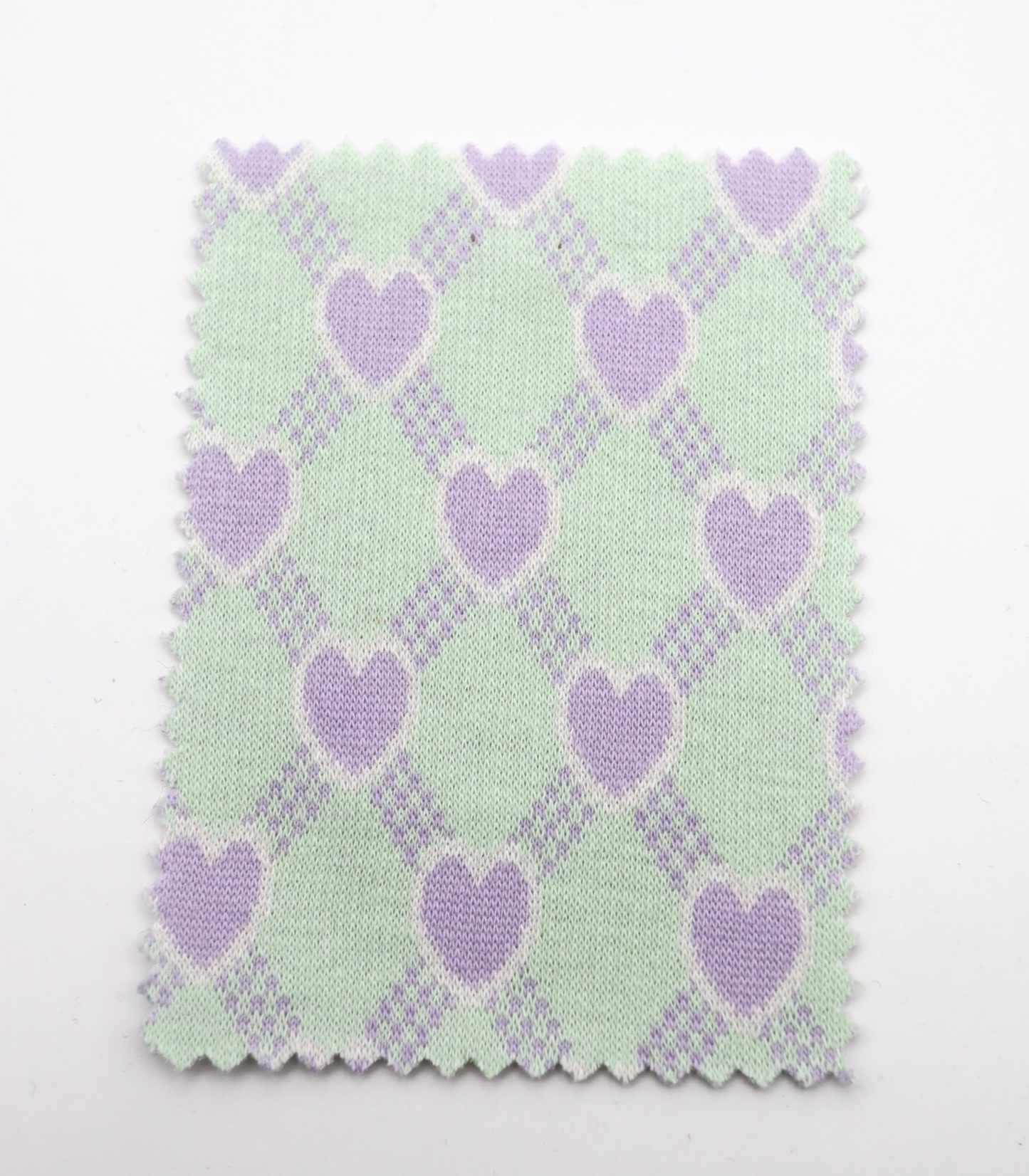 【25SS-020】ハート×チェックジャガード二重織りニット　/0.5ｙあたり=～1125円