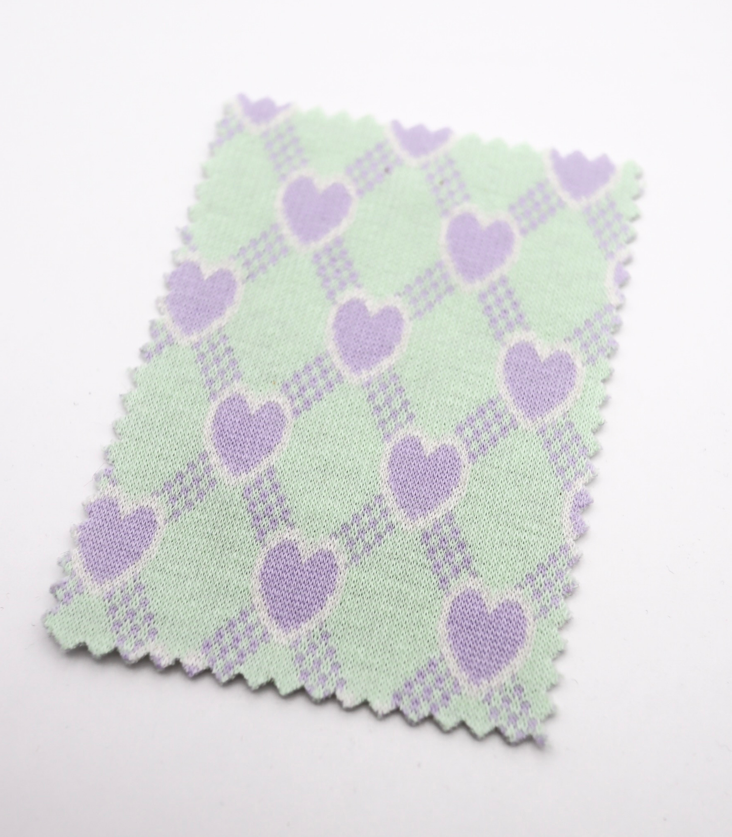 【25SS-020】ハート×チェックジャガード二重織りニット　/0.5ｙあたり=～1125円