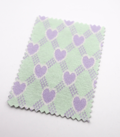 【25SS-020】ハート×チェックジャガード二重織りニット　/0.5ｙあたり=～1125円