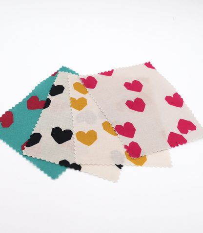 【25SS-046】ブロックハートプリント綿ローン　/0.5ｙあたり=～825円