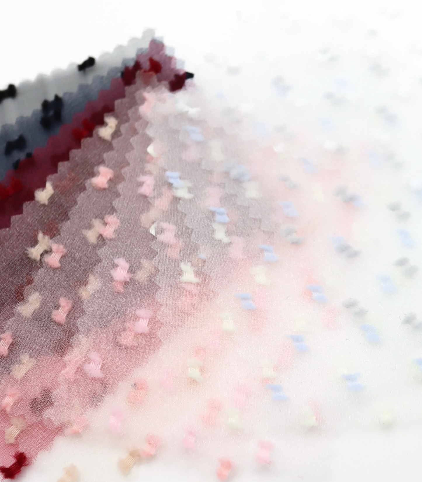 【25SS-375】フリンジドットジャガードシボオーガンジー　/0.5ｙあたり = ～715円