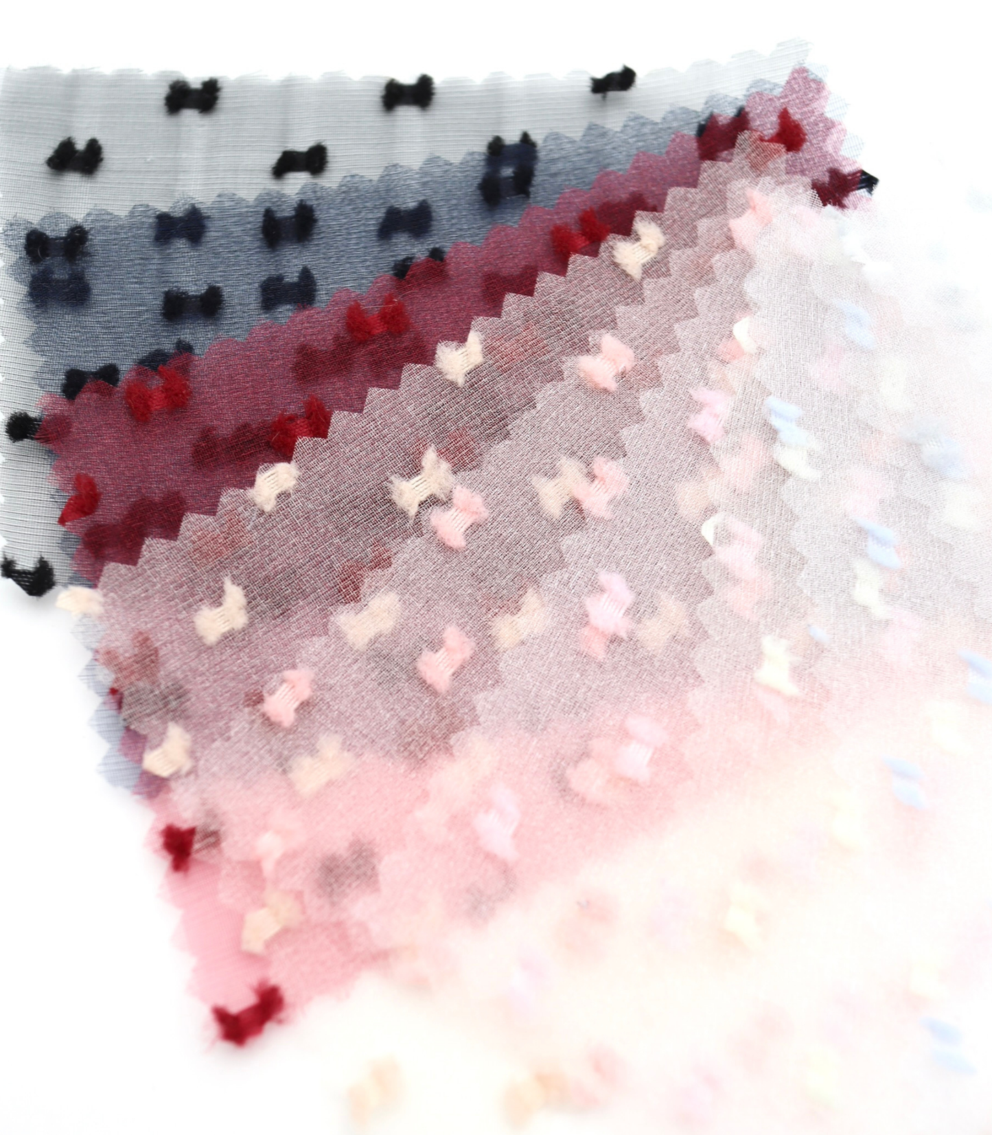 【25SS-375】フリンジドットジャガードシボオーガンジー　/0.5ｙあたり = ～715円