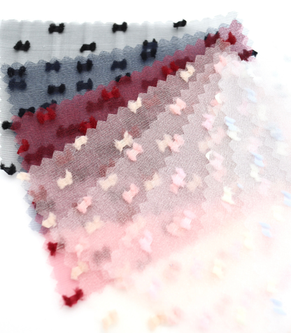 【25SS-375】フリンジドットジャガードシボオーガンジー　/0.5ｙあたり = ～715円