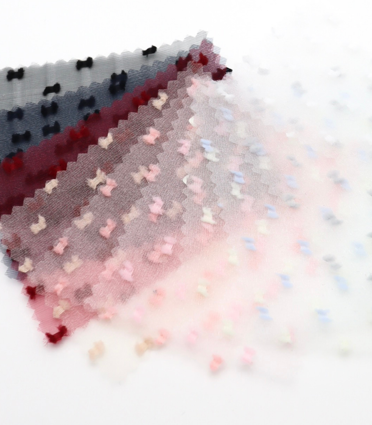 【25SS-375】フリンジドットジャガードシボオーガンジー　/0.5ｙあたり = ～715円