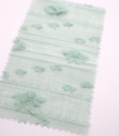 【25SS-371】もこもこフラワー×ボーダージャガードシアーローン　/0.5ｙあたり = ～580円