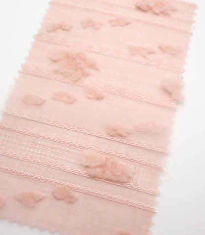 【25SS-371】もこもこフラワー×ボーダージャガードシアーローン　/0.5ｙあたり = ～580円