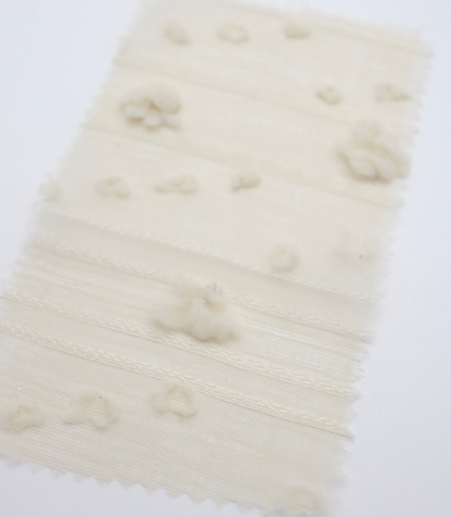 【25SS-371】もこもこフラワー×ボーダージャガードシアーローン　/0.5ｙあたり = ～580円