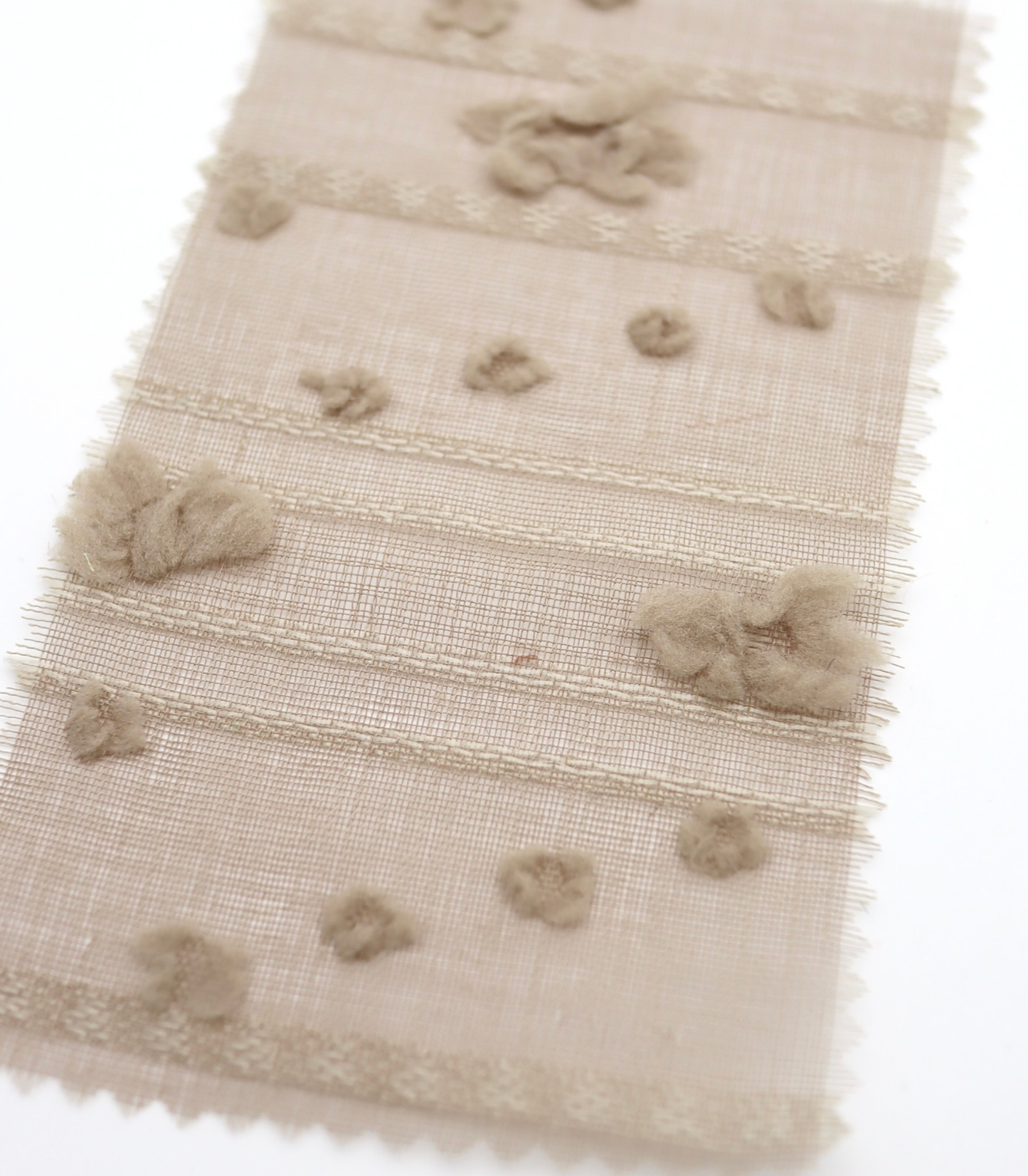 【25SS-371】もこもこフラワー×ボーダージャガードシアーローン　/0.5ｙあたり = ～580円