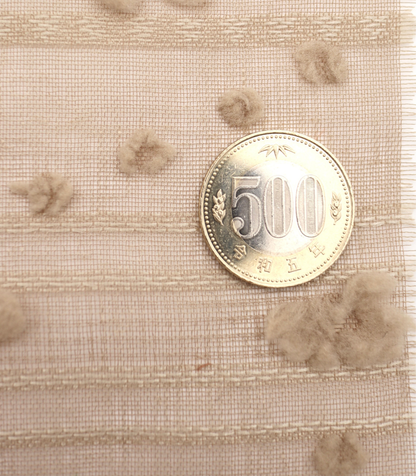 【25SS-371】もこもこフラワー×ボーダージャガードシアーローン　/0.5ｙあたり = ～580円