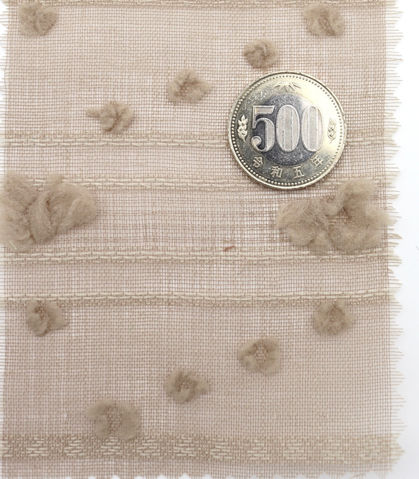 【25SS-371】もこもこフラワー×ボーダージャガードシアーローン　/0.5ｙあたり = ～580円