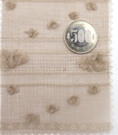 【25SS-371】もこもこフラワー×ボーダージャガードシアーローン　/0.5ｙあたり = ～580円