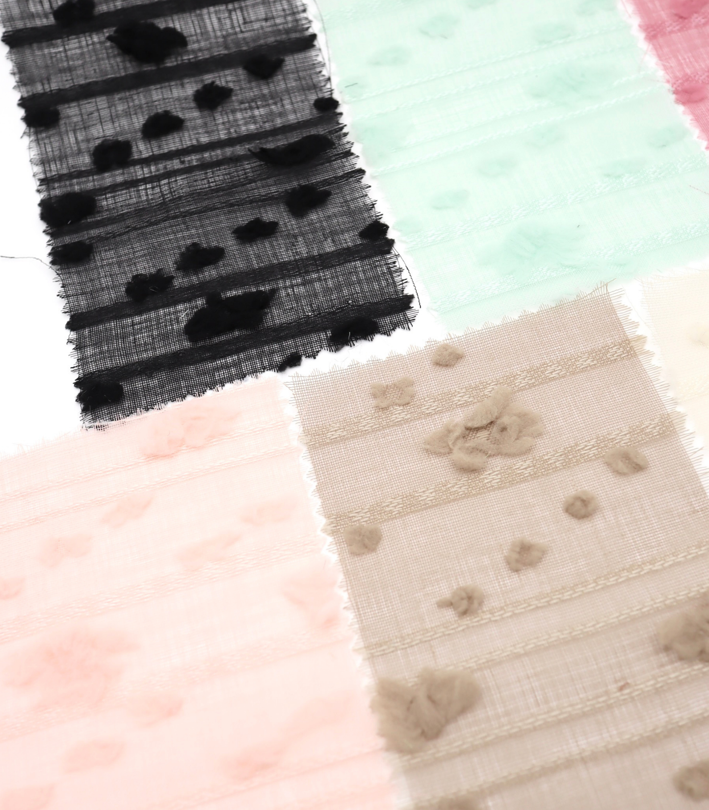 【25SS-371】もこもこフラワー×ボーダージャガードシアーローン　/0.5ｙあたり = ～580円