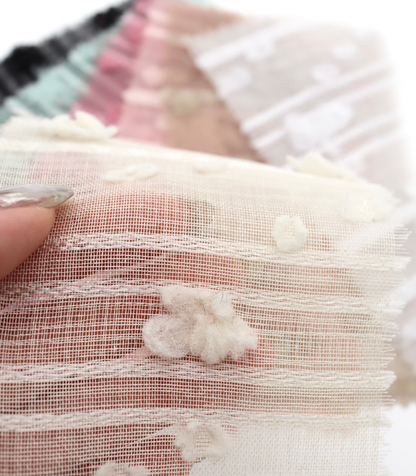 【25SS-371】もこもこフラワー×ボーダージャガードシアーローン　/0.5ｙあたり = ～580円