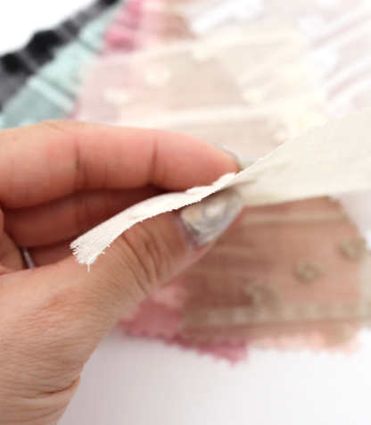 【25SS-371】もこもこフラワー×ボーダージャガードシアーローン　/0.5ｙあたり = ～580円