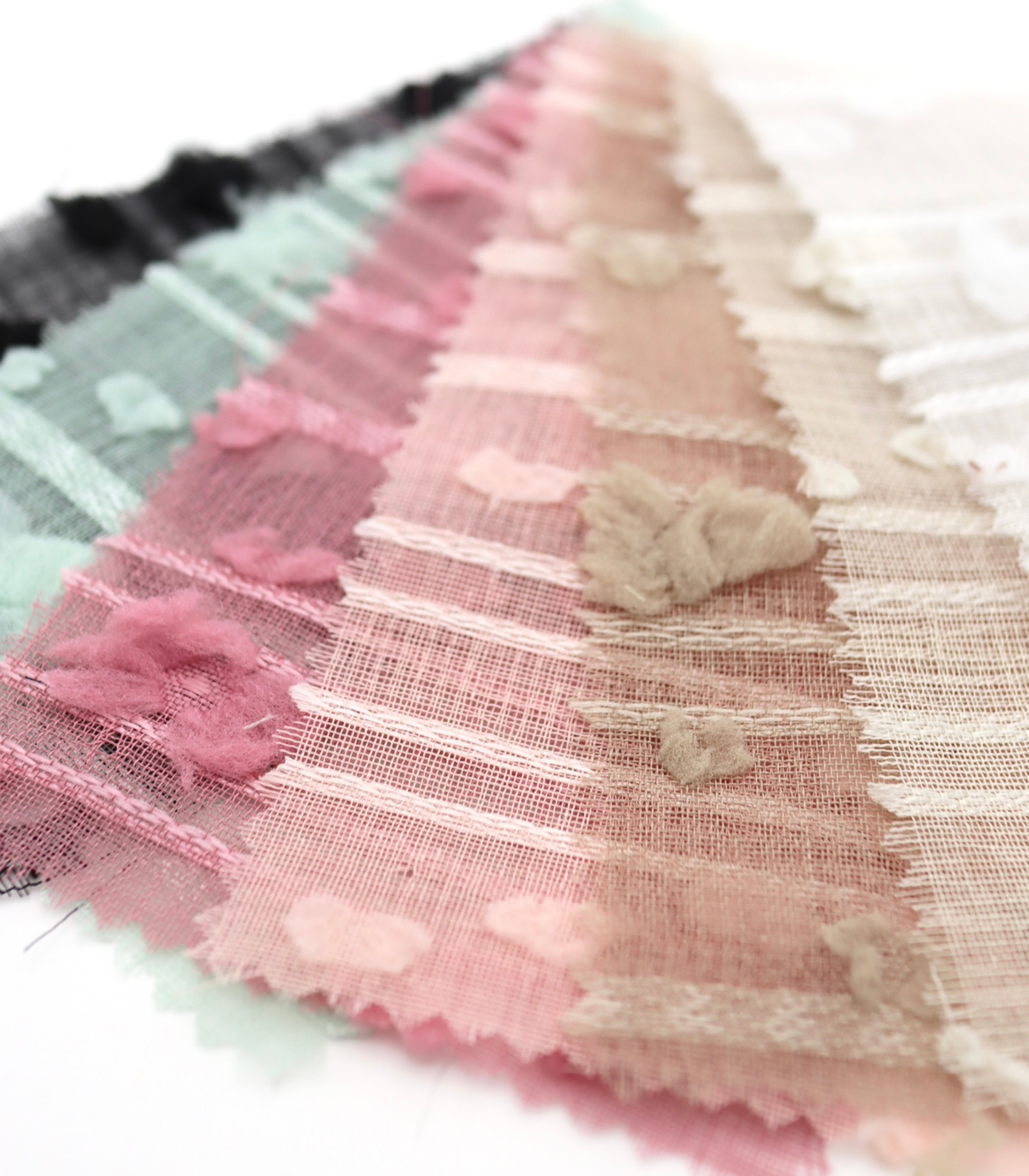 【25SS-371】もこもこフラワー×ボーダージャガードシアーローン　/0.5ｙあたり = ～580円