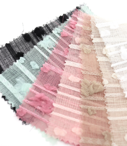 【25SS-371】もこもこフラワー×ボーダージャガードシアーローン　/0.5ｙあたり = ～580円