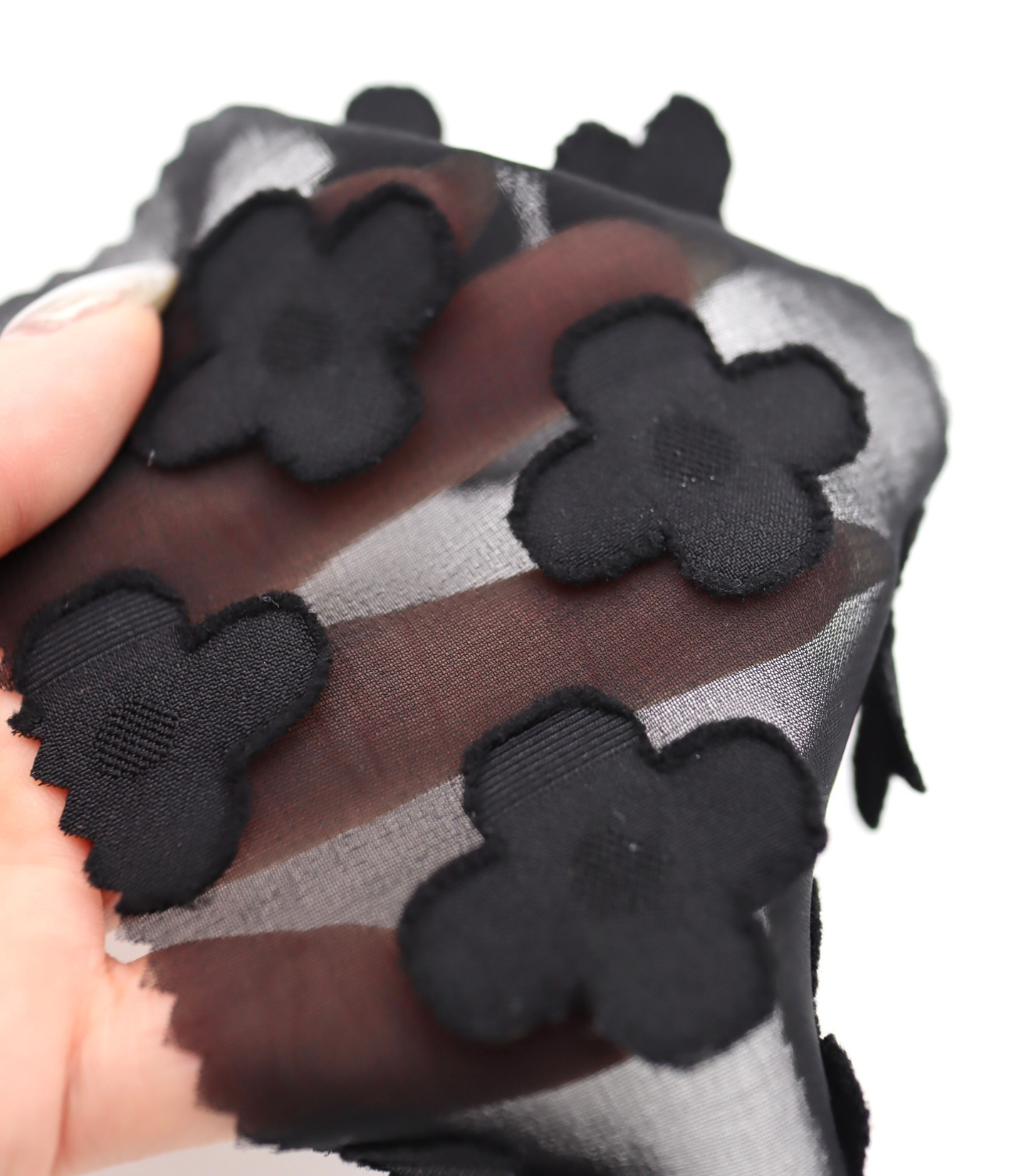 【25SS-376】立体フラワージャガードシフォン　/0.5ｙあたり = ～745円