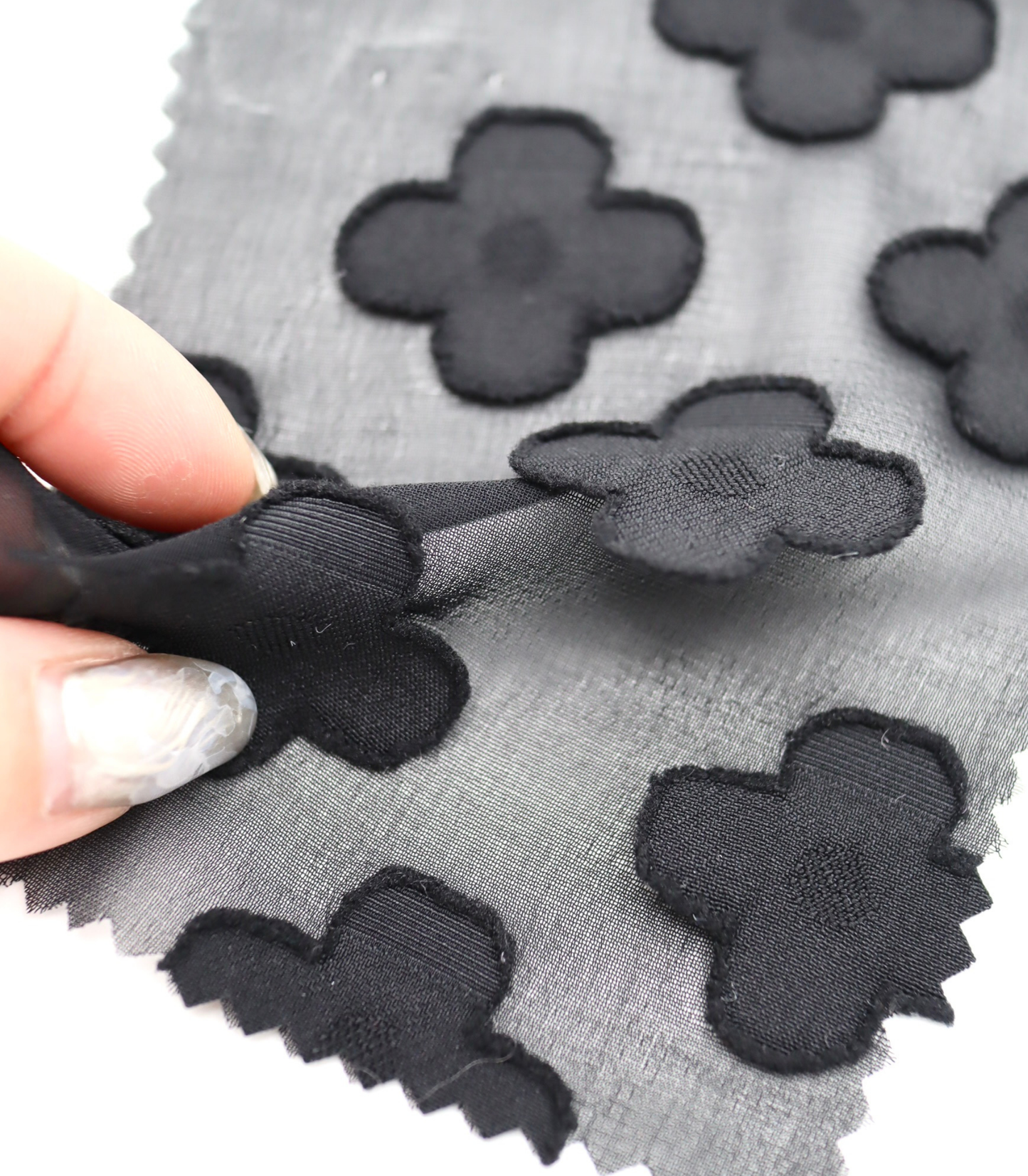 【25SS-376】立体フラワージャガードシフォン　/0.5ｙあたり = ～745円