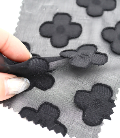 【25SS-376】立体フラワージャガードシフォン　/0.5ｙあたり = ～745円