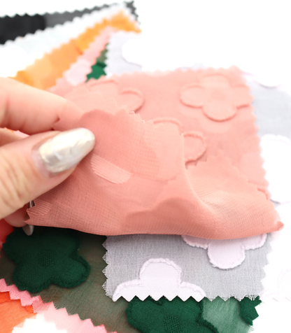 【25SS-376】立体フラワージャガードシフォン　/0.5ｙあたり = ～745円