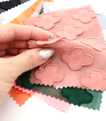 【25SS-376】立体フラワージャガードシフォン　/0.5ｙあたり = ～745円