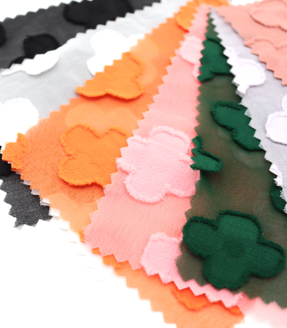 【25SS-376】立体フラワージャガードシフォン　/0.5ｙあたり = ～745円