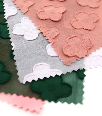 【25SS-376】立体フラワージャガードシフォン　/0.5ｙあたり = ～745円