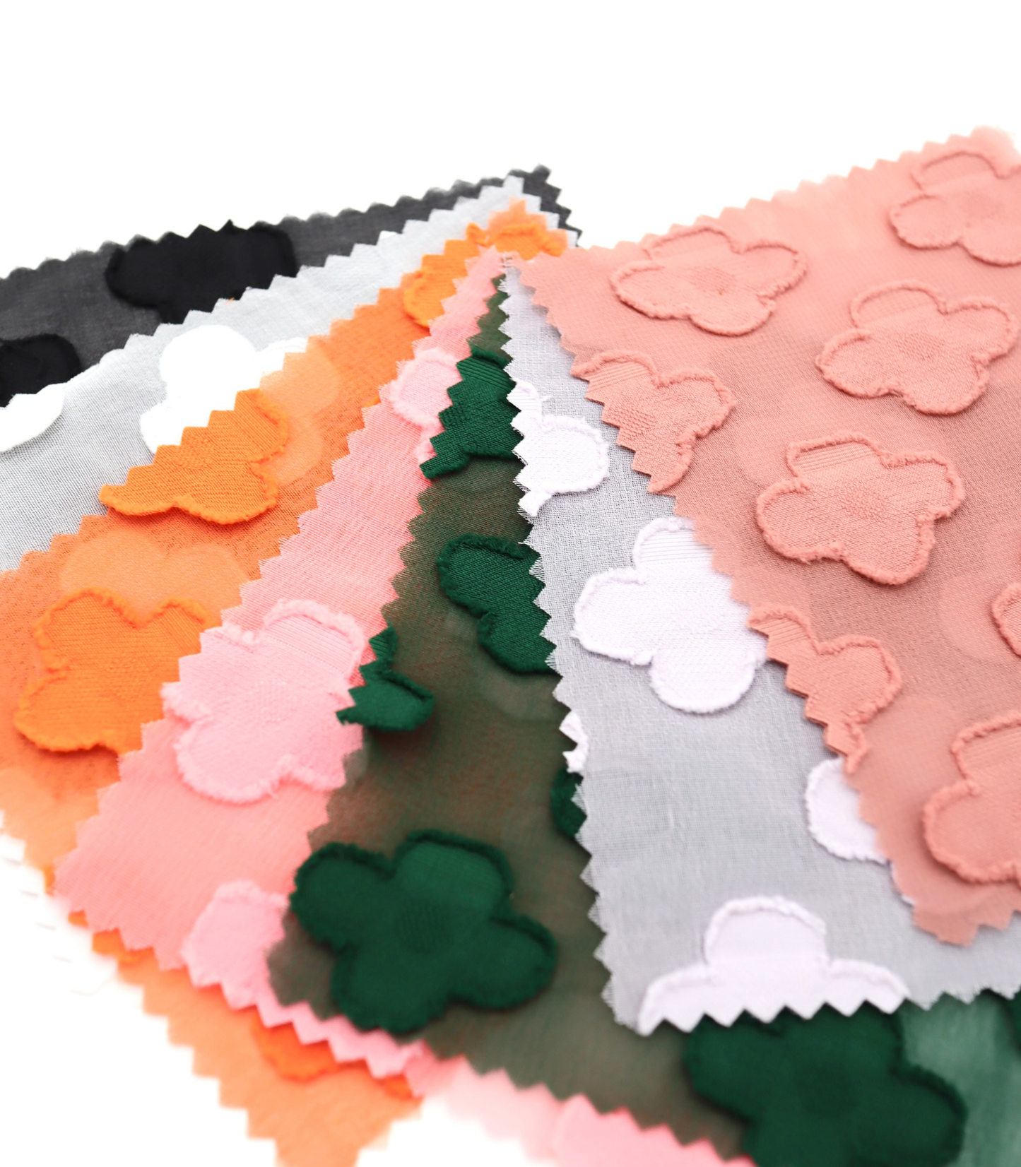 【25SS-376】立体フラワージャガードシフォン　/0.5ｙあたり = ～745円