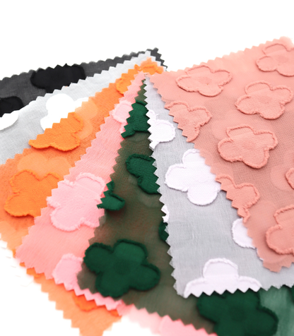 【25SS-376】立体フラワージャガードシフォン　/0.5ｙあたり = ～745円