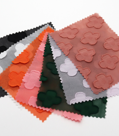 【25SS-376】立体フラワージャガードシフォン　/0.5ｙあたり = ～745円