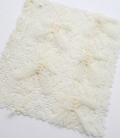 【25SS-380】チュールリボン付きレース　/0.5ｙあたり = ～1005円