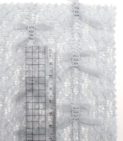 【25SS-380】チュールリボン付きレース　/0.5ｙあたり = ～1005円