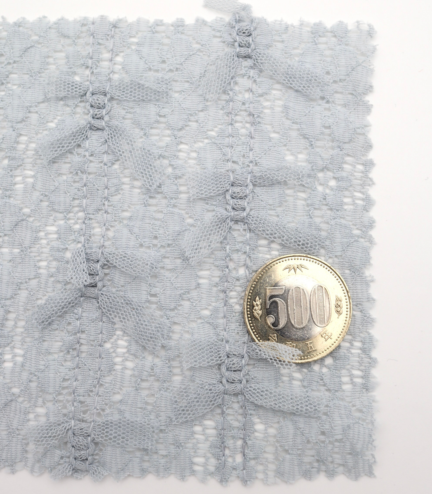 【25SS-380】チュールリボン付きレース　/0.5ｙあたり = ～1005円