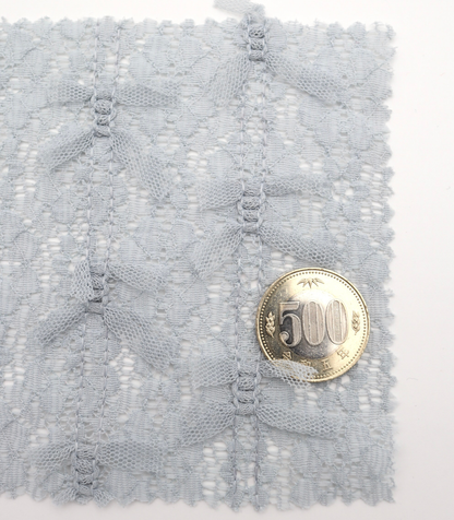 【25SS-380】チュールリボン付きレース　/0.5ｙあたり = ～1005円