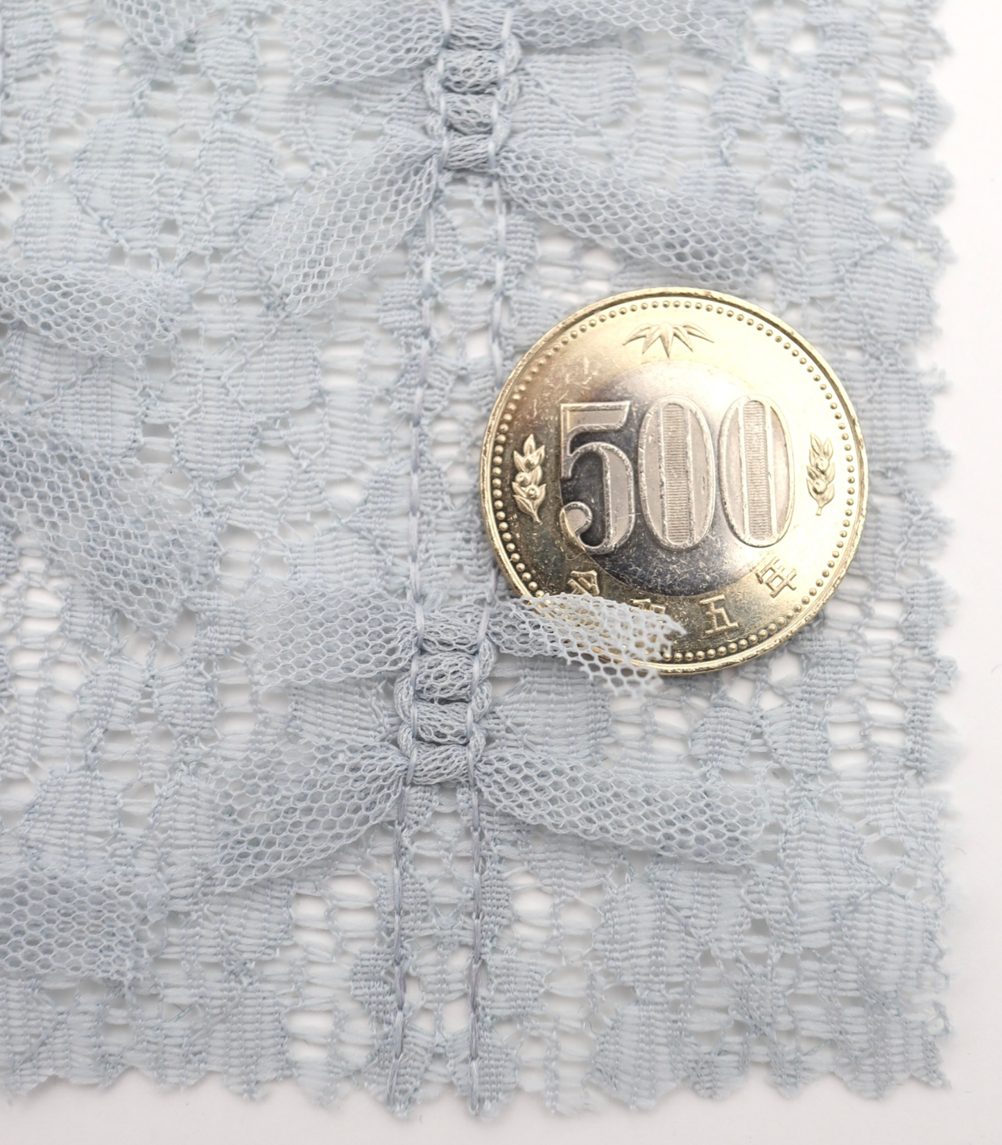 【25SS-380】チュールリボン付きレース　/0.5ｙあたり = ～1005円