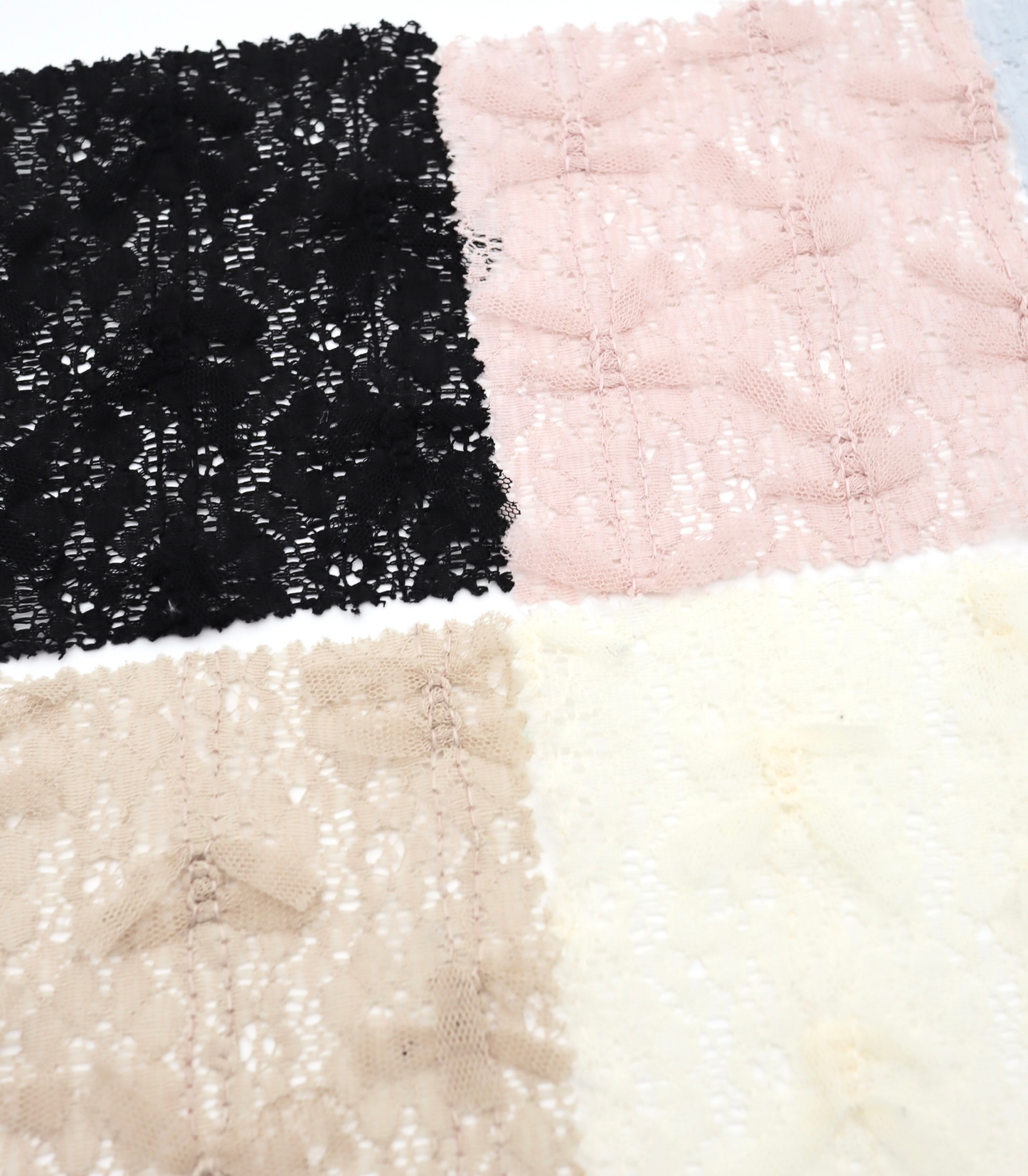 【25SS-380】チュールリボン付きレース　/0.5ｙあたり = ～1005円