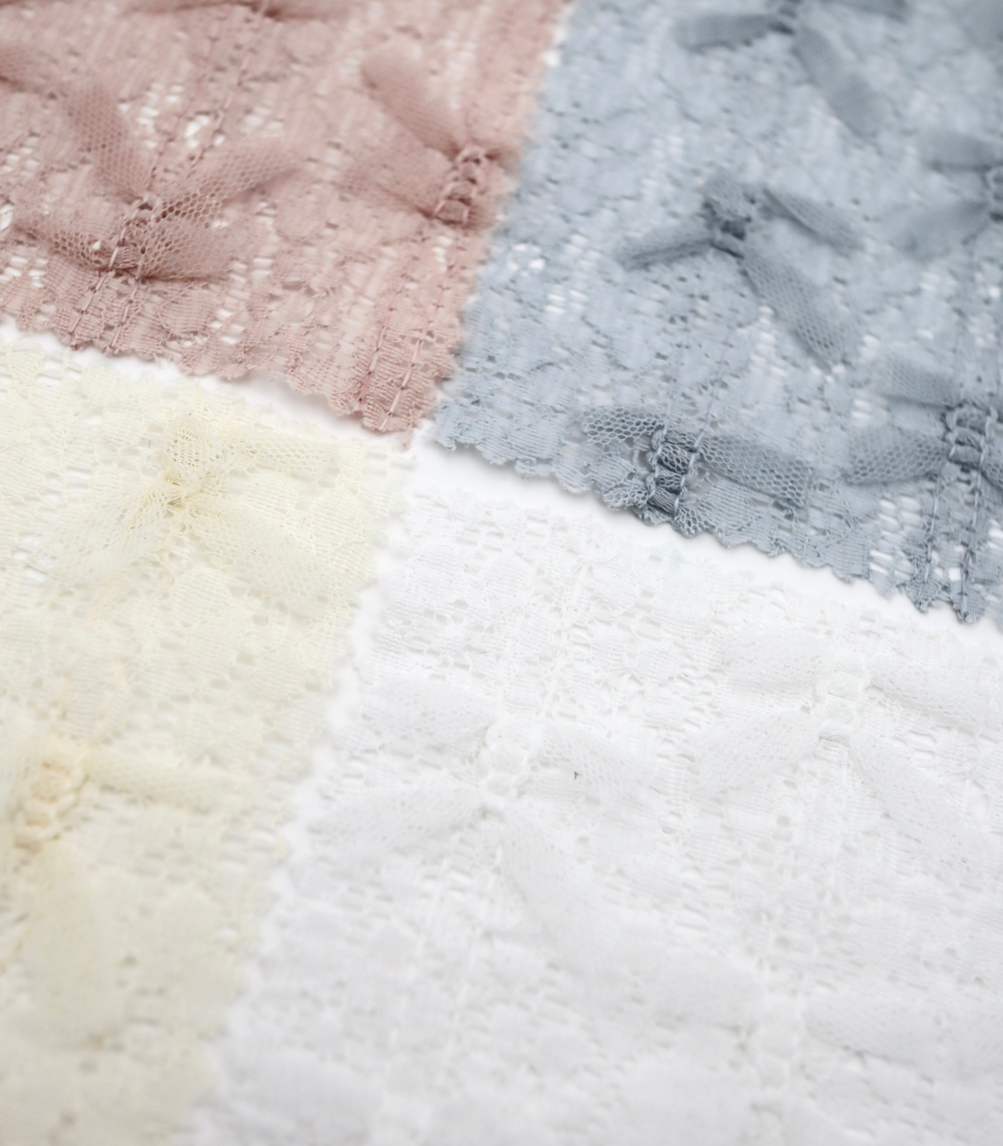 【25SS-380】チュールリボン付きレース　/0.5ｙあたり = ～1005円