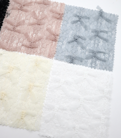 【25SS-380】チュールリボン付きレース　/0.5ｙあたり = ～1005円