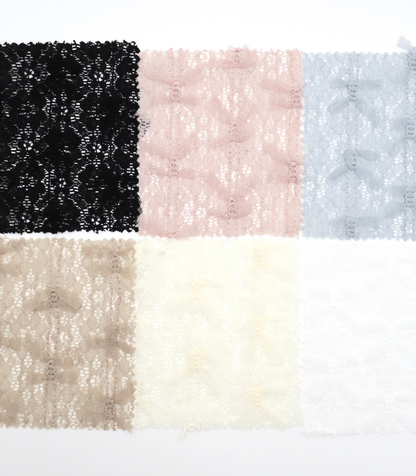 【25SS-380】チュールリボン付きレース　/0.5ｙあたり = ～1005円