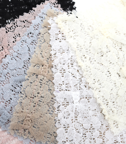 【25SS-380】チュールリボン付きレース　/0.5ｙあたり = ～1005円