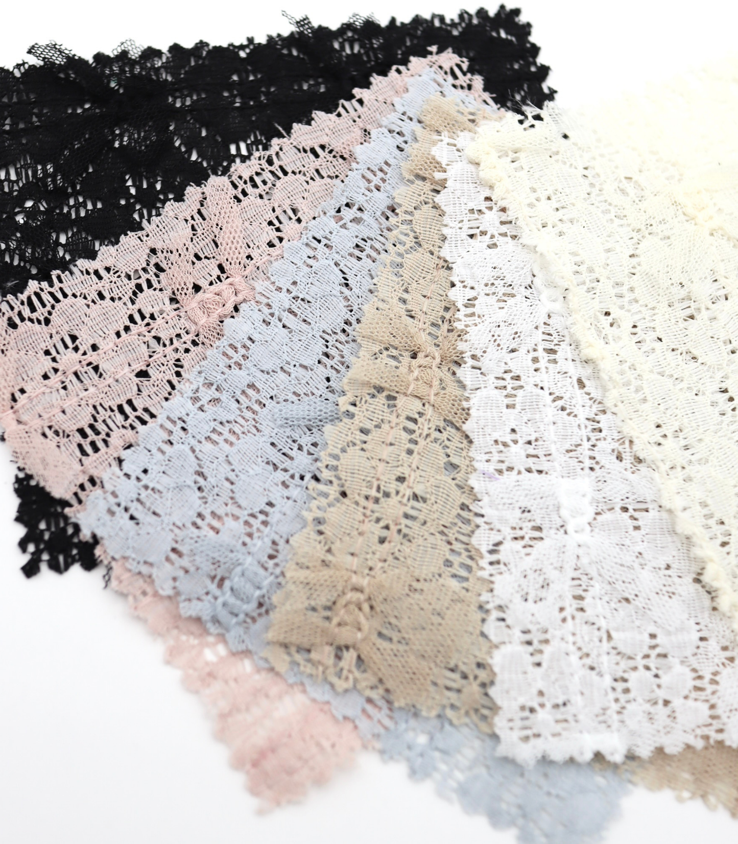 【25SS-380】チュールリボン付きレース　/0.5ｙあたり = ～1005円