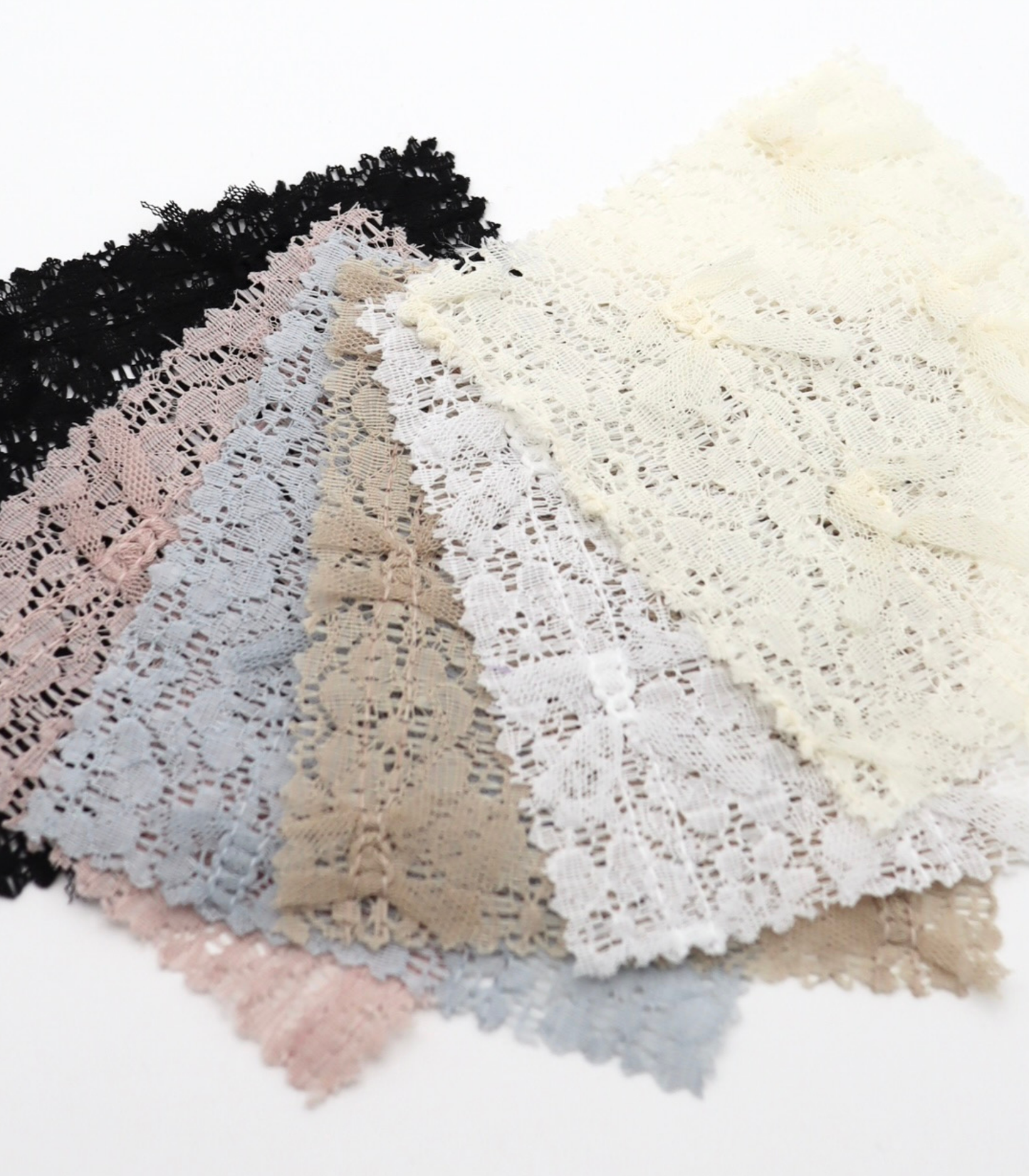 【25SS-380】チュールリボン付きレース　/0.5ｙあたり = ～1005円